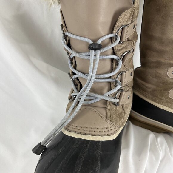 Sorel Joan of Arctic Beige Suede Winter Boots Women's Size 5 - Picture 5 of 12